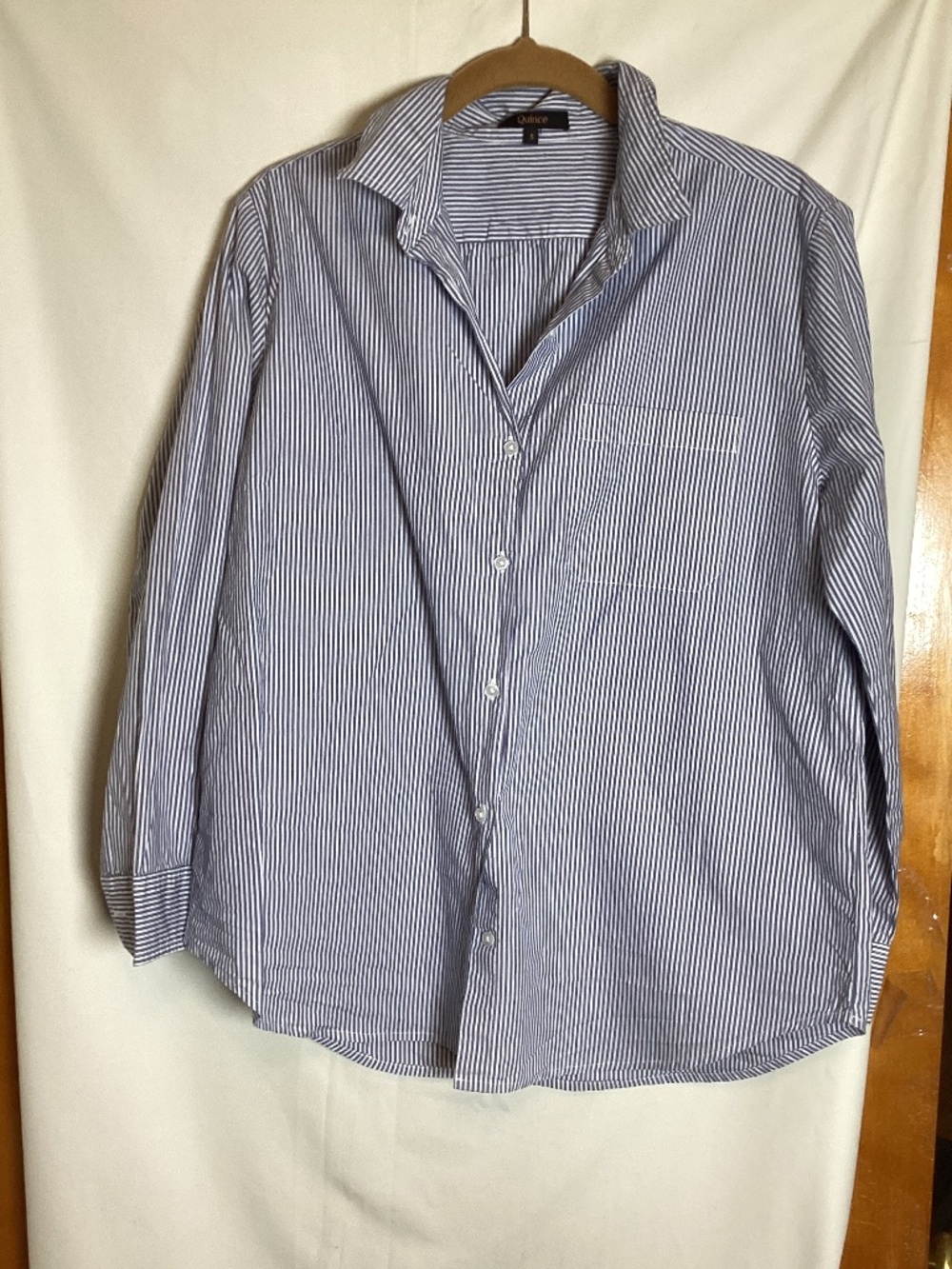 Quince 100% Organic cotton preppy ffice ,modest blouse SZ S